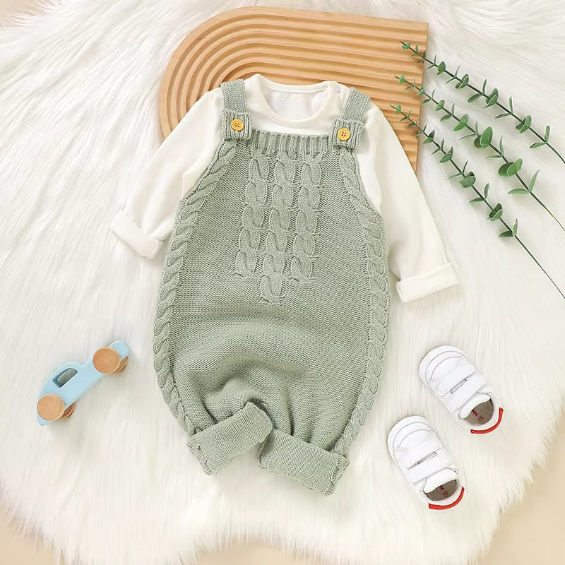 KnitNest – Solid Color Sleeveless Baby Romper